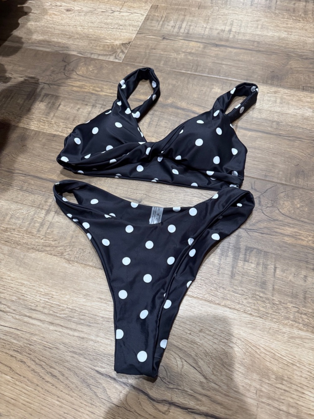 SHEIN Black & White Polka Dot Bikini Set